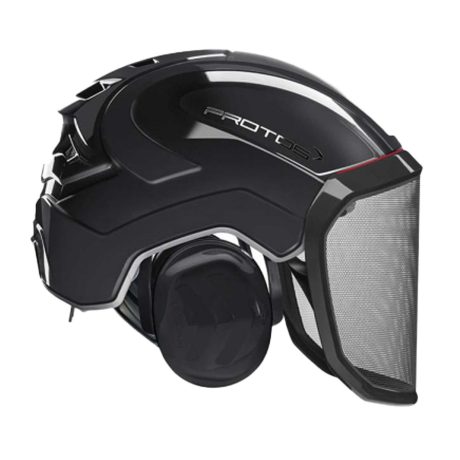 Protos Integral Forest Forsthelm schwarz mit Metall Visier F39 Farbe 31