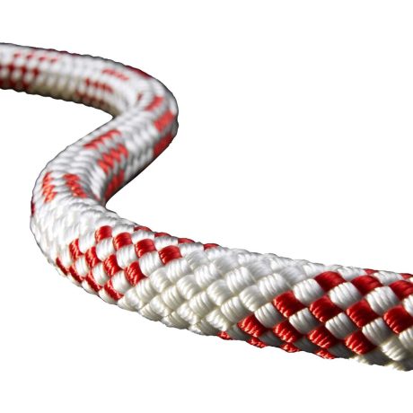 Teufelberger Materialseil FSE Robline Sirius 300 XG, 12 mm, Länge 35m, rot/weiß, einerseits Schlaufe eingespleißt