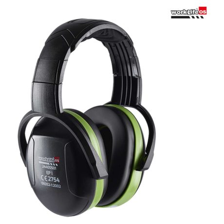 Passiver Komfortkapselgehörschutz EP 1 low, 255 gr leicht, verstellbare Bügel mit Polster, SNR-Wert 30 dB, grün