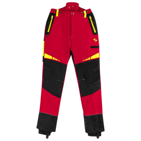 Woodcreek Schnittschutz-Bundhose Pro rot/schwarz/gelb Klasse 1